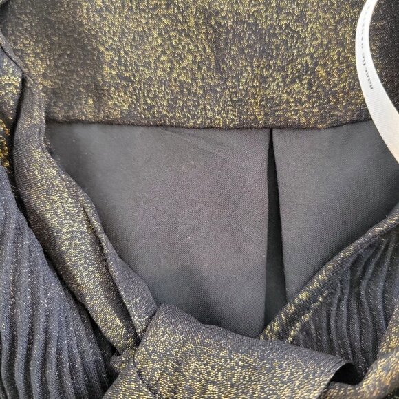 Nanette Lepore Shimmery Black and Gold Blouse Size Small - Picture 13 of 16